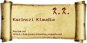 Kazinczi Klaudia névjegykártya