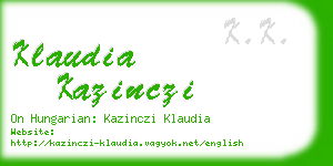 klaudia kazinczi business card